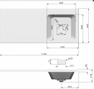 Раковина Marko Марсал 110 левая чаша